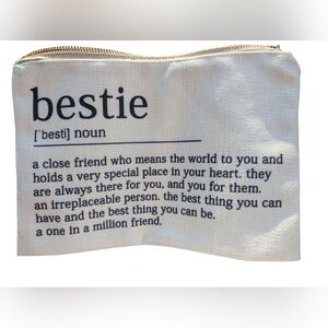 Bestie Canvas Zipper Pouch